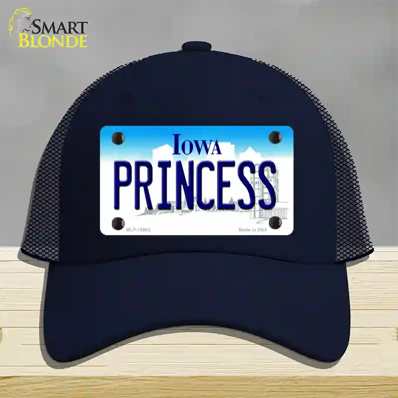 Princess Iowa Novelty License Plate Hat Mesh / Navy