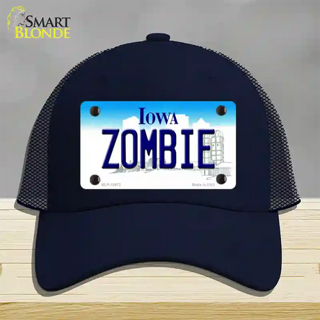 Zombie Iowa Novelty License Plate Hat Mesh / Navy