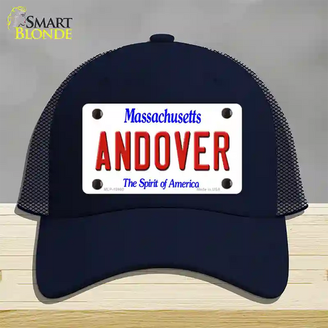 Andover Massachusetts Novelty License Plate Hat Mesh / Navy