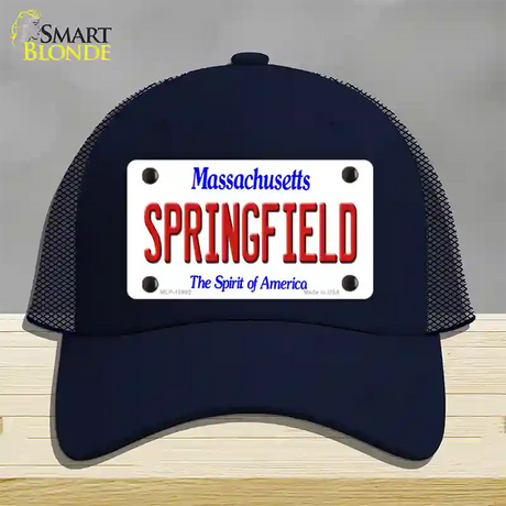 Springfield Massachusetts Novelty License Plate Hat Mesh / Navy