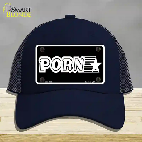 Porn Star Novelty License Plate Hat Mesh / Navy