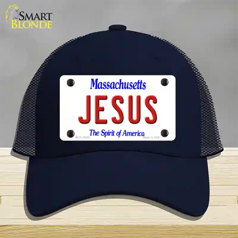 Jesus Massachusetts Novelty License Plate Hat Mesh / Navy