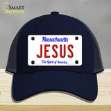 Jesus Massachusetts Novelty License Plate Hat Mesh / Navy