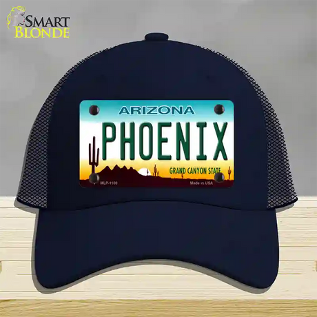 Phoenix Arizona Novelty License Plate Hat Mesh / Navy