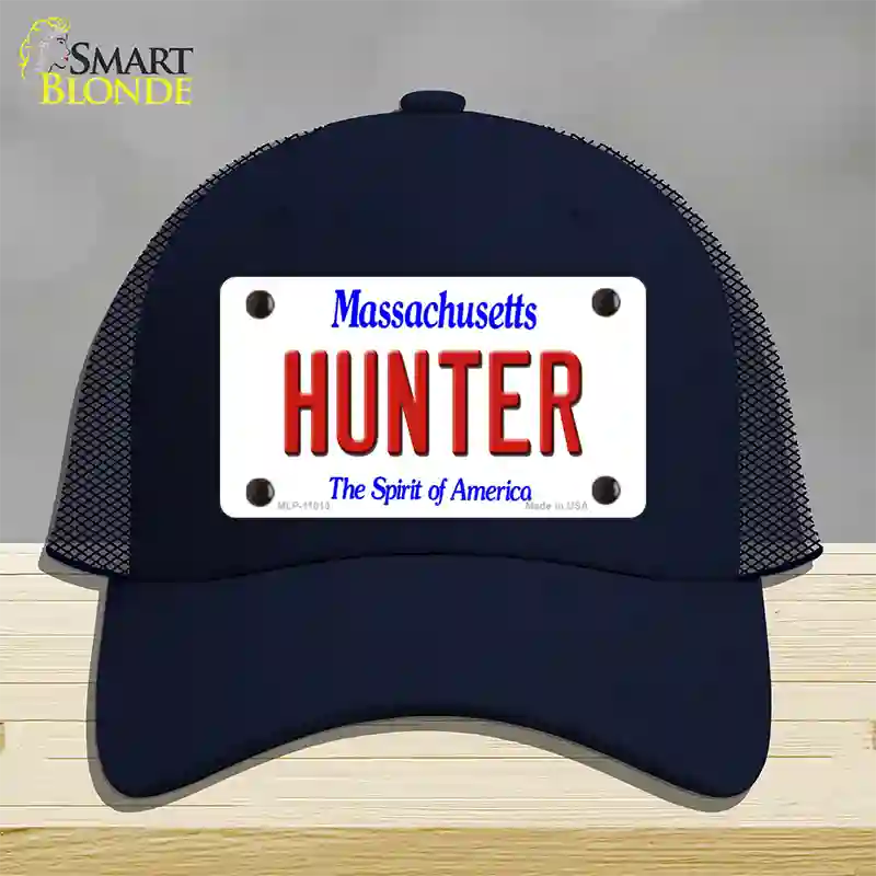 Hunter Massachusetts Novelty License Plate Hat Mesh / Navy