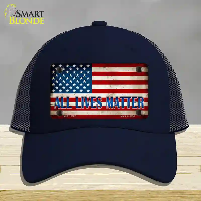 All Lives Matter Novelty License Plate Hat Mesh / Navy