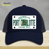 Port Charlotte Florida Novelty License Plate Hat Mesh / Navy