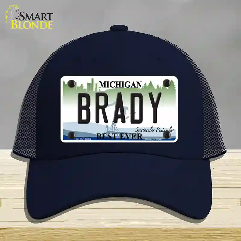 Brady Michigan Novelty License Plate Hat Mesh / Navy