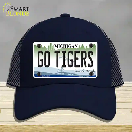 Go Tigers Michigan Novelty License Plate Hat Mesh / Navy