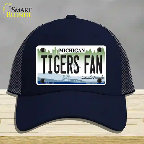 Tigers Fans Michigan Novelty License Plate Hat Mesh / Navy