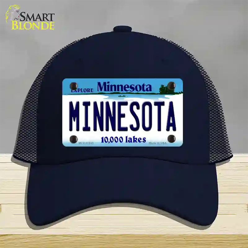 Minnesota State Novelty License Plate Hat Mesh / Navy