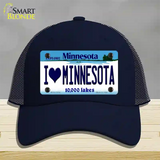 I Love Minnesota Novelty License Plate Hat Mesh / Navy