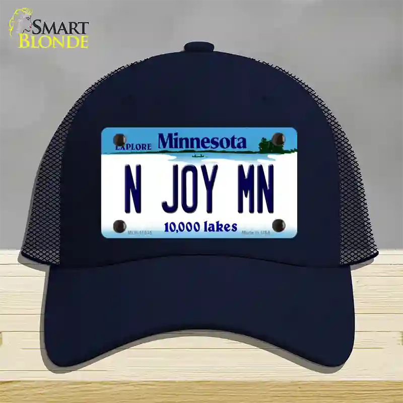 N Joy MN Minnesota Novelty License Plate Hat Mesh / Navy