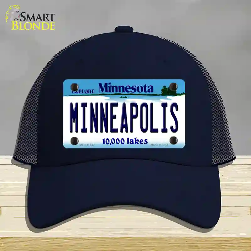 Minneapolis Minnesota State Novelty License Plate Hat Mesh / Navy