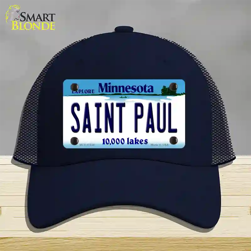 Saint Paul Minnesota State Novelty License Plate Hat Mesh / Navy