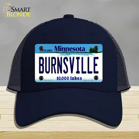 Burnsville Minnesota State Novelty License Plate Hat Mesh / Navy