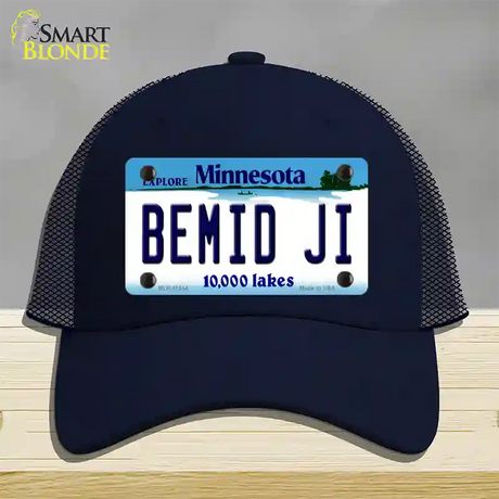 Bemid Ji Minnesota State Novelty License Plate Hat Mesh / Navy