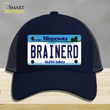 Brainerd Minnesota State Novelty License Plate Hat Mesh / Navy