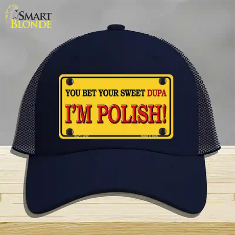 Im Polish Yellow Novelty License Plate Hat Mesh / Navy