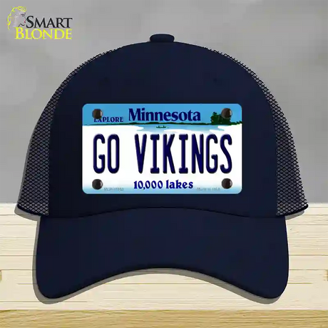 Go Vikings Minnesota Novelty License Plate Hat Mesh / Navy