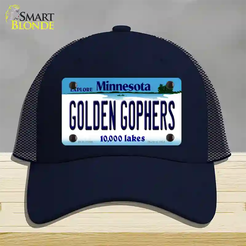 Golden Gophers Minnesota State Novelty License Plate Hat Mesh / Navy