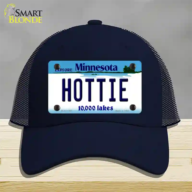 Hottie Minnesota State Novelty License Plate Hat Mesh / Navy