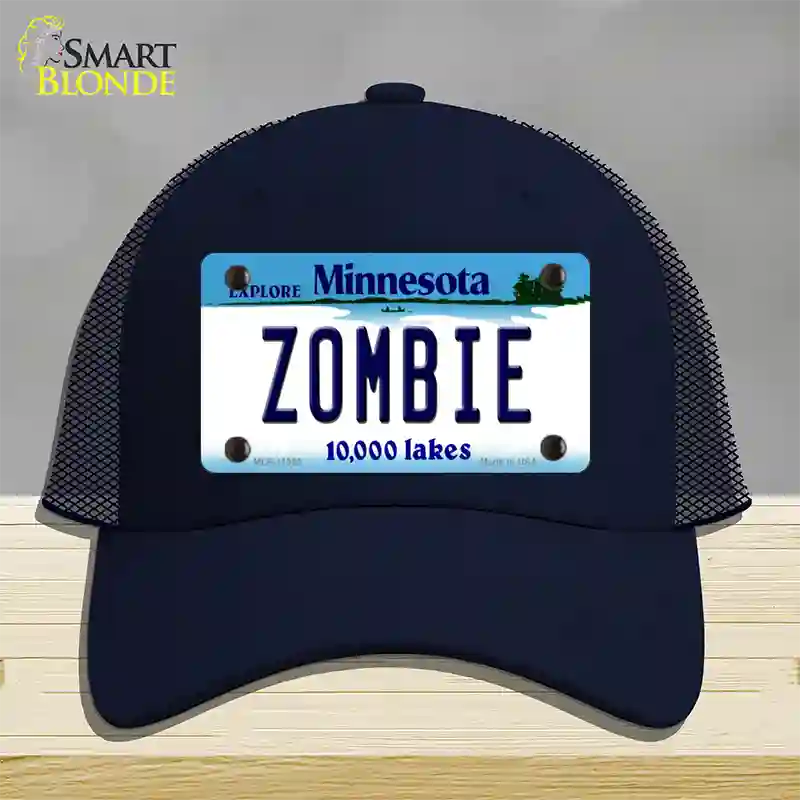 Zombie Minnesota State Novelty License Plate Hat Mesh / Navy