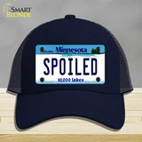 Spoiled Minnesota State Novelty License Plate Hat Mesh / Navy