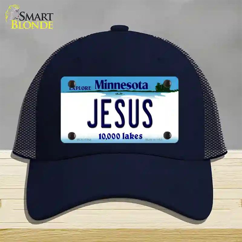 Jesus Minnesota State Novelty License Plate Hat Mesh / Navy