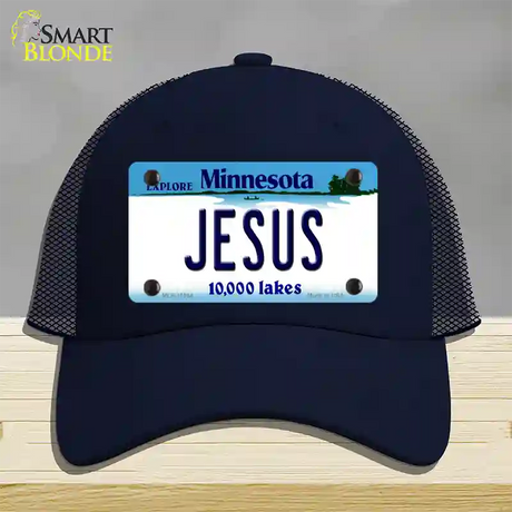 Jesus Minnesota State Novelty License Plate Hat Mesh / Navy