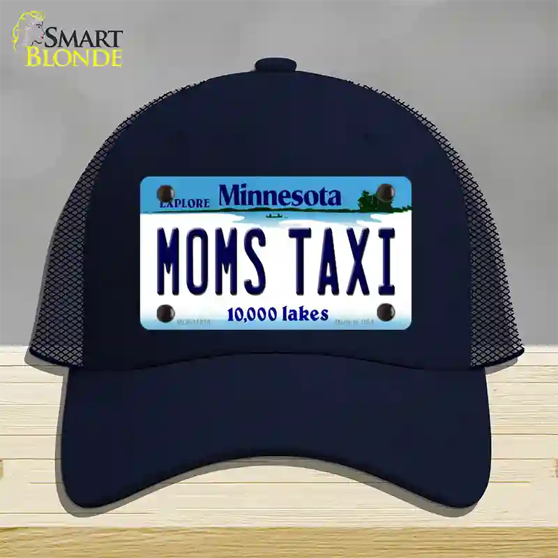 Moms Taxi Minnesota State Novelty License Plate Hat Mesh / Navy