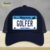 Golfer Minnesota State Novelty License Plate Hat Mesh / Navy