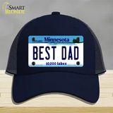 Best Dad Minnesota State Novelty License Plate Hat Mesh / Navy