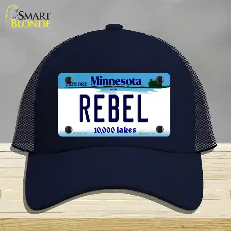 Rebel Minnesota State Novelty License Plate Hat Mesh / Navy