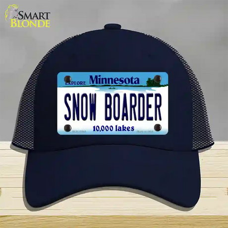 Snow Boarder Minnesota State Novelty License Plate Hat Mesh / Navy