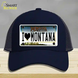 I Love Montana State Novelty License Plate Hat Mesh / Navy