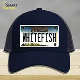 Whitefish Montana State Novelty License Plate Hat Mesh / Navy