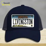 Livingston Montana State Novelty License Plate Hat Mesh / Navy