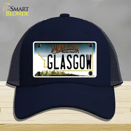 Glasgow Montana State Novelty License Plate Hat Mesh / Navy