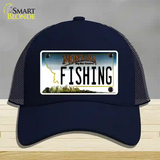 Fishing Montana State Novelty License Plate Hat Mesh / Navy