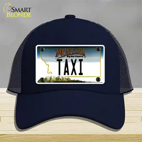 Taxi Montana State Novelty License Plate Hat Mesh / Navy