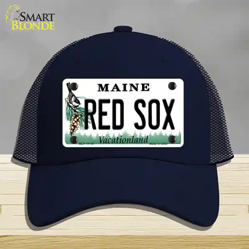 Red Sox Maine Novelty License Plate Hat Mesh / Navy