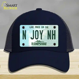 N Joy NH New Hampshire State Novelty License Plate Hat Mesh / Navy