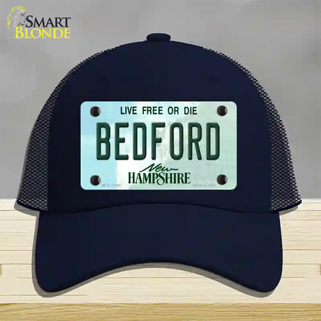 Bedford New Hampshire State Novelty License Plate Hat Mesh / Navy