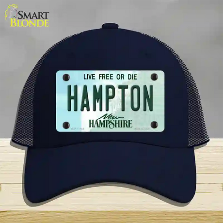 Hampton New Hampshire State Novelty License Plate Hat Mesh / Navy