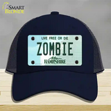 Zombie New Hampshire State Novelty License Plate Hat Mesh / Navy