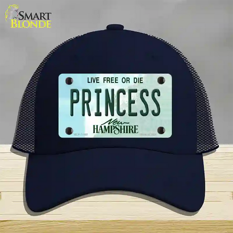 Princess New Hampshire State Novelty License Plate Hat Mesh / Navy