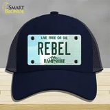 Rebel New Hampshire State Novelty License Plate Hat Mesh / Navy