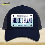 Rhode Island State Novelty License Plate Hat Mesh / Navy