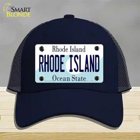 Rhode Island State Novelty License Plate Hat Mesh / Navy